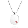Medical Alert Stainless Small Dog Tag 24 In Chain